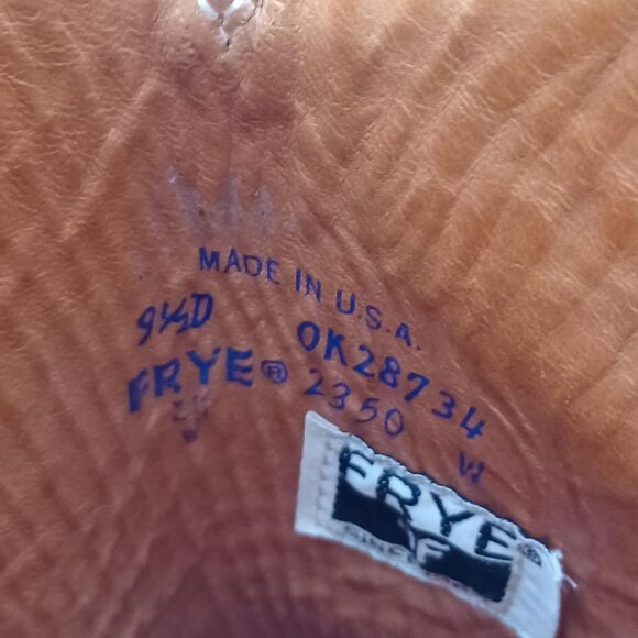 Frye Boots Mens 9.5 Leather Cowboy Western Round Toe Made in USA Ranch Rodeo - Picture 11 of 11